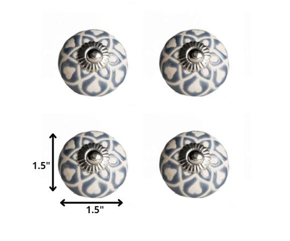 1.5" X 1.5" X 1.5" Blue Cream (Beige) With Silver  Knobs 12 Pack HomeRoots