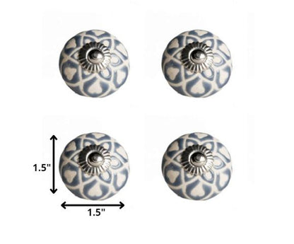 1.5" X 1.5" X 1.5" Blue Cream (Beige) With Silver  Knobs 12 Pack HomeRoots