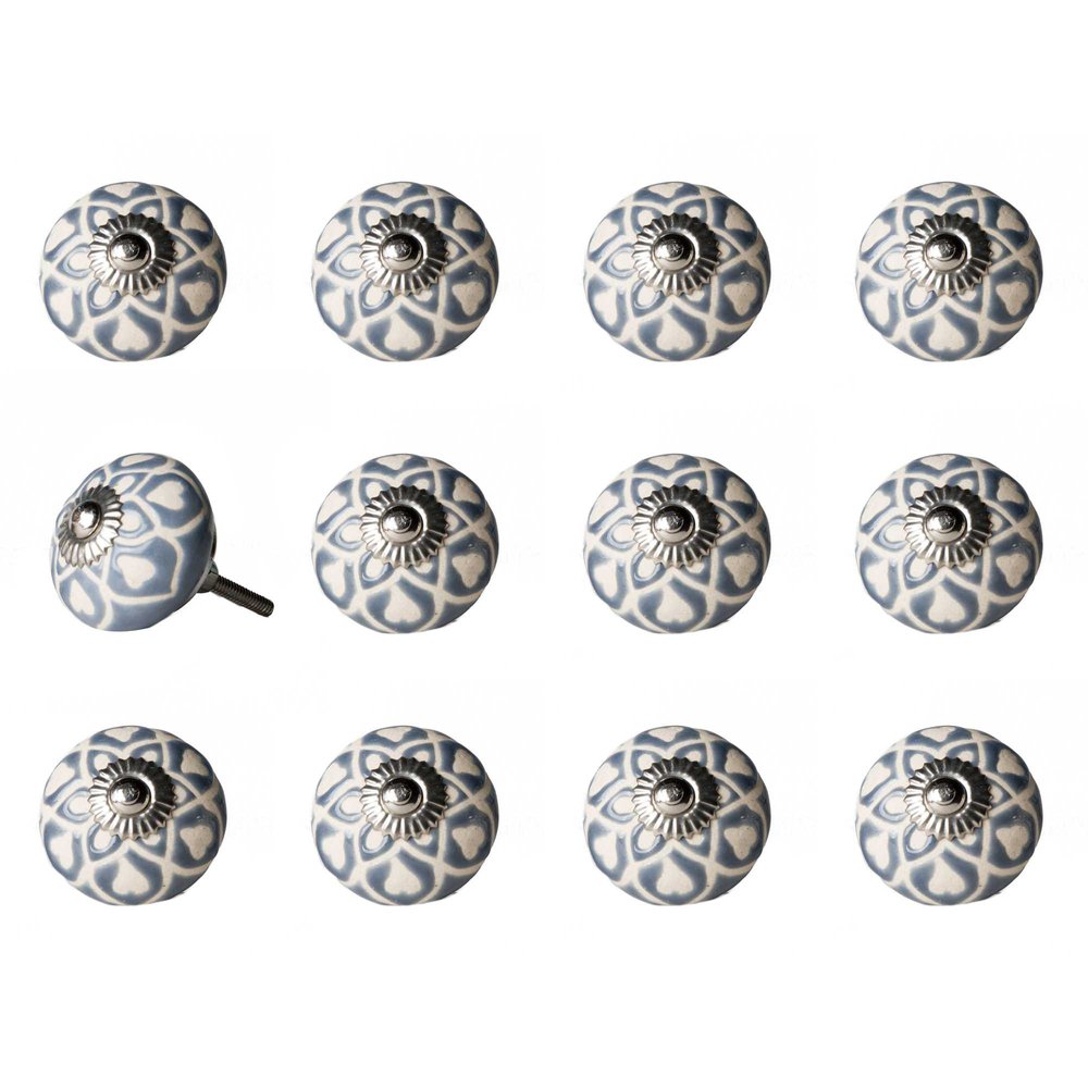 1.5" X 1.5" X 1.5" Blue Cream (Beige) With Silver  Knobs 12 Pack HomeRoots
