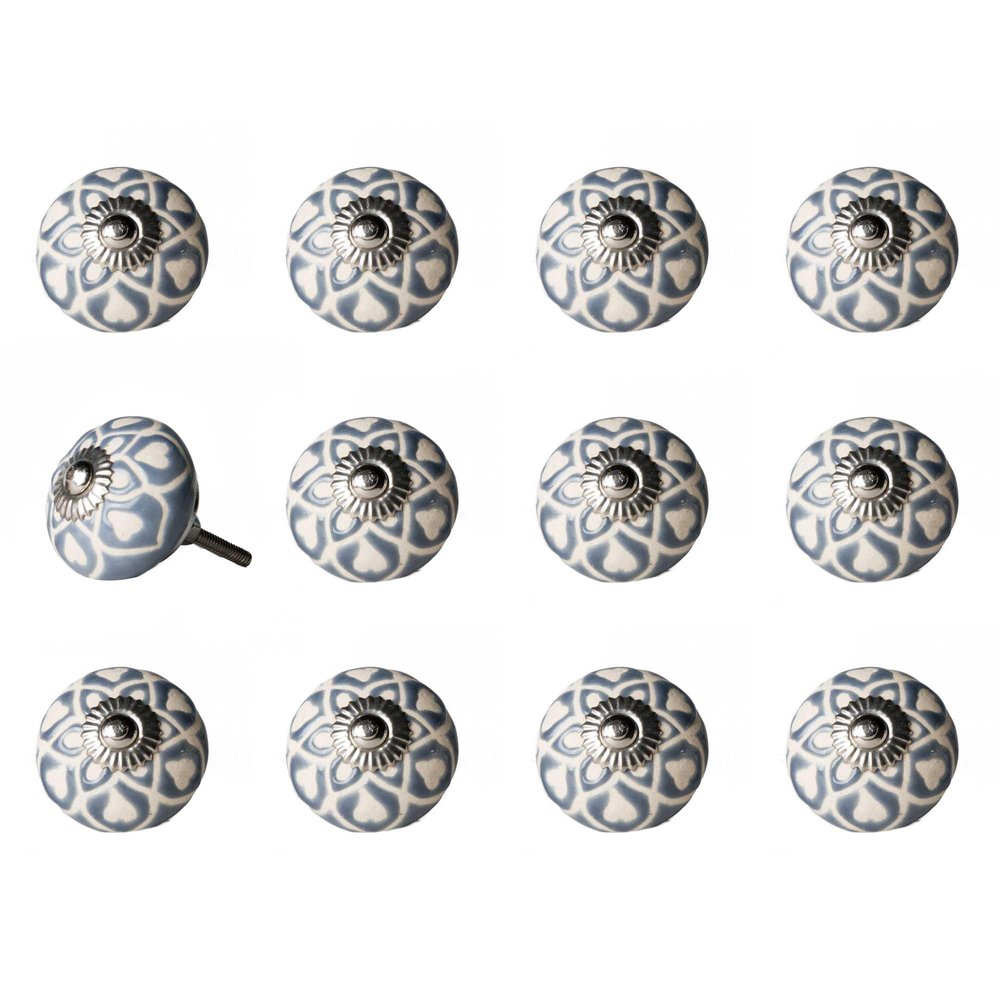 1.5" X 1.5" X 1.5" Blue Cream (Beige) With Silver  Knobs 12 Pack — view 3
