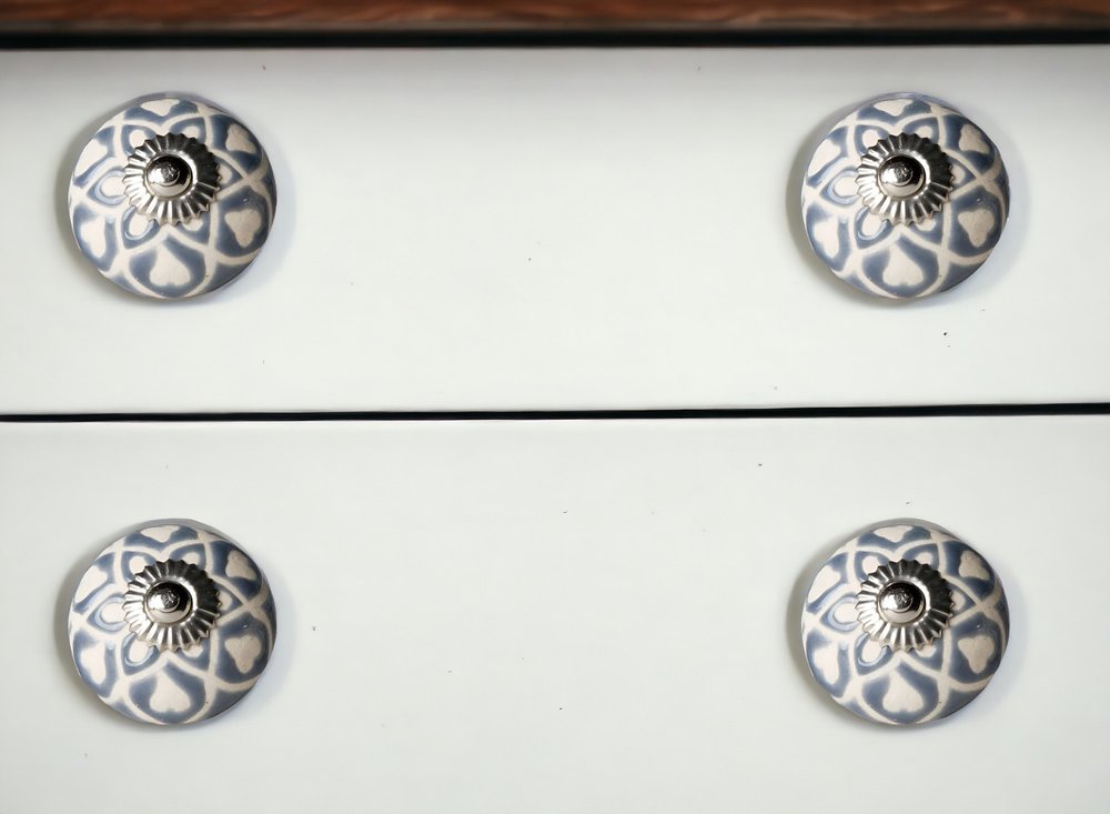 1.5" X 1.5" X 1.5" Blue Cream (Beige) With Silver  Knobs 12 Pack HomeRoots