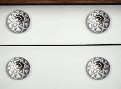 1.5" X 1.5" X 1.5" Blue Cream (Beige) With Silver  Knobs 12 Pack HomeRoots