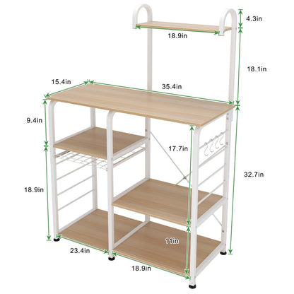 Kitchen Bakers Rack,Microwave Cart Coffee Station, Utility Microwave Oven Stand Storage Cart, Workstation Shelf - FurniFindUSA
