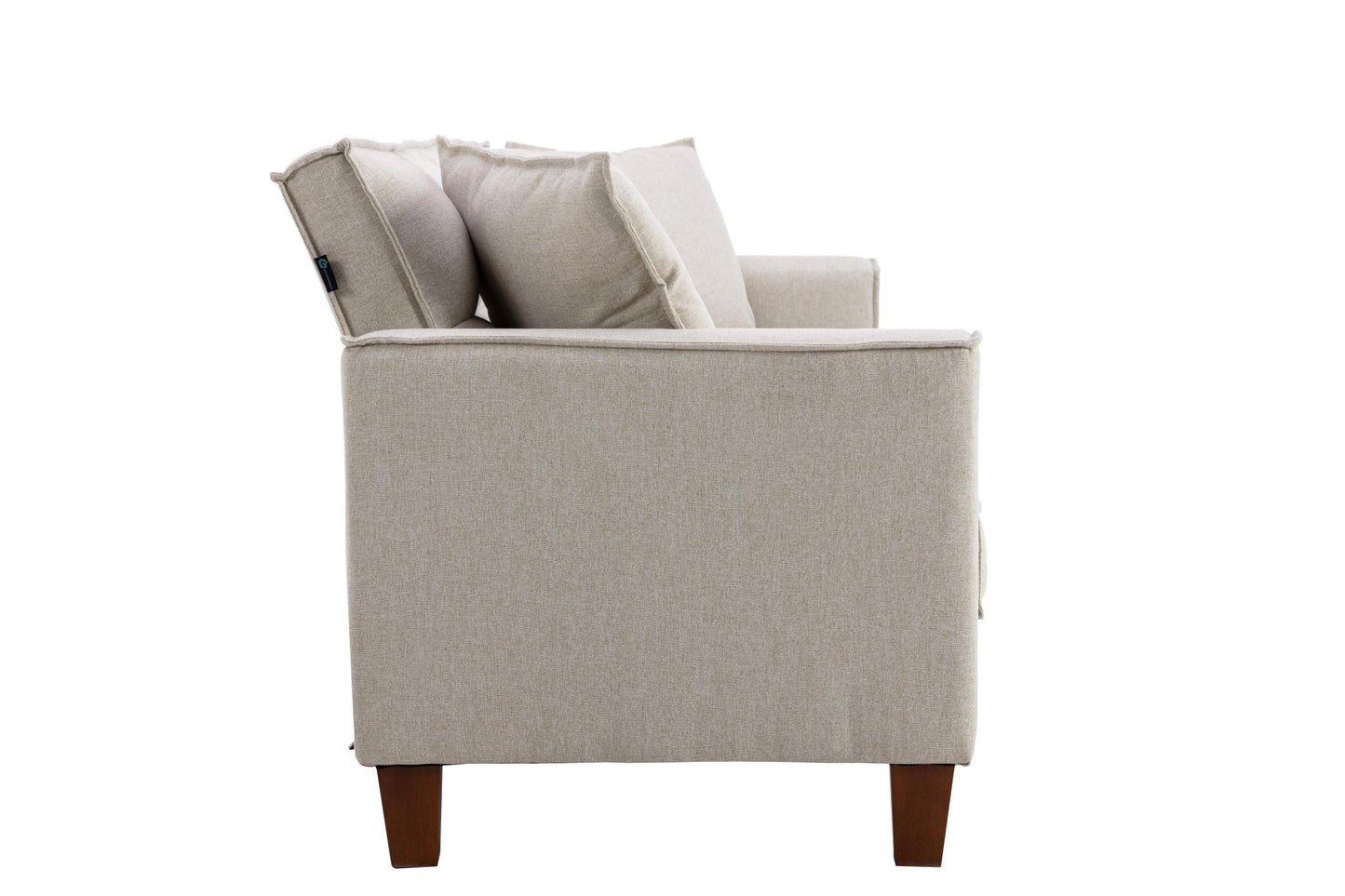 Hot Selling Solid Color  Sofa Easy Assemble 2 Seater Furniture Breathable Linen Sofa Stool