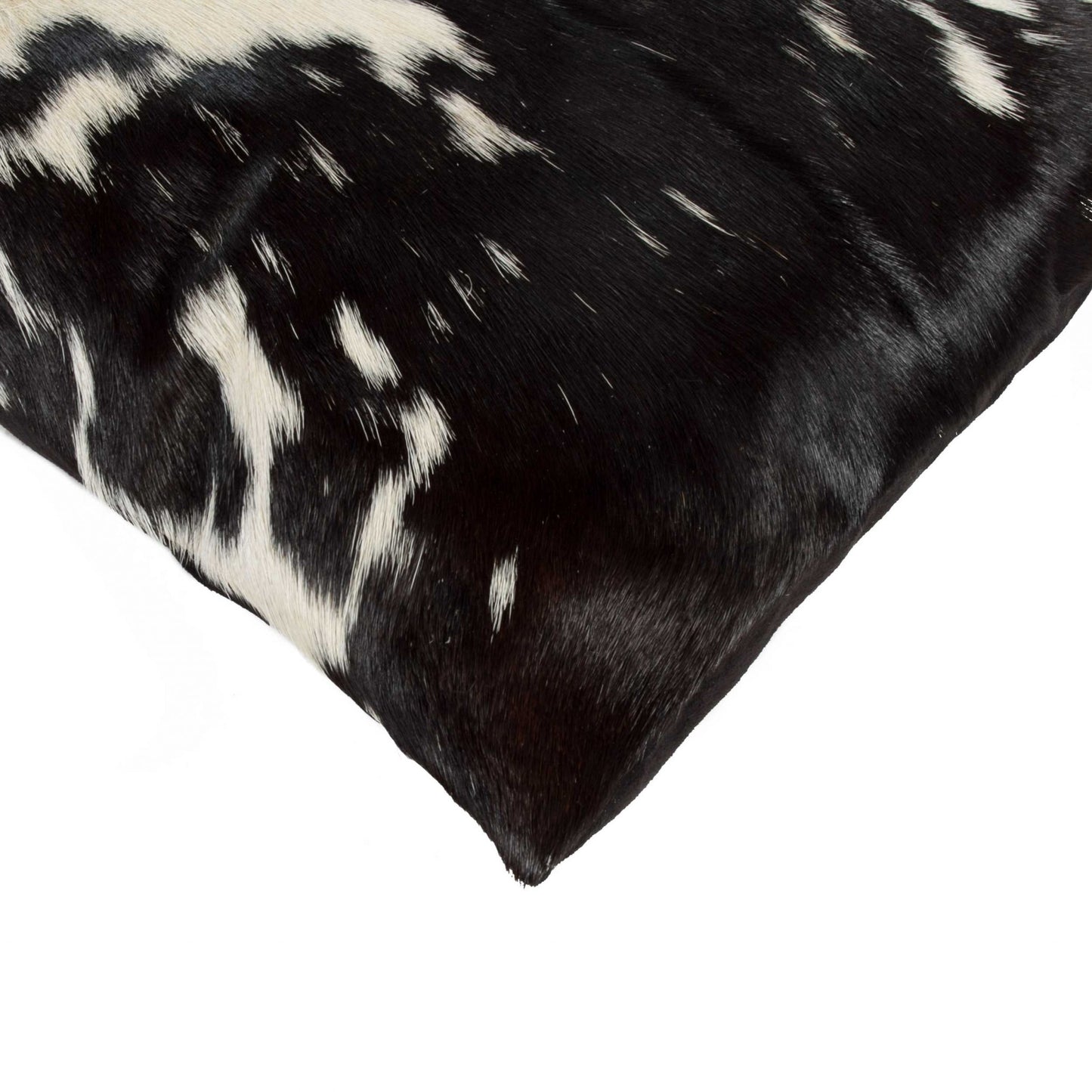12" X 20" Black and White Cowhide Throw Pillow