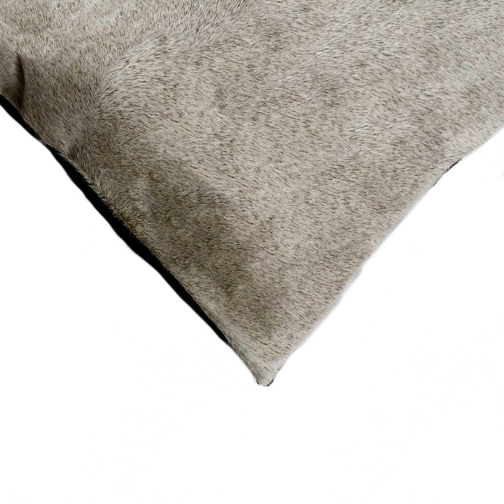 12" X 20" Gray Cowhide Pillow — view 2
