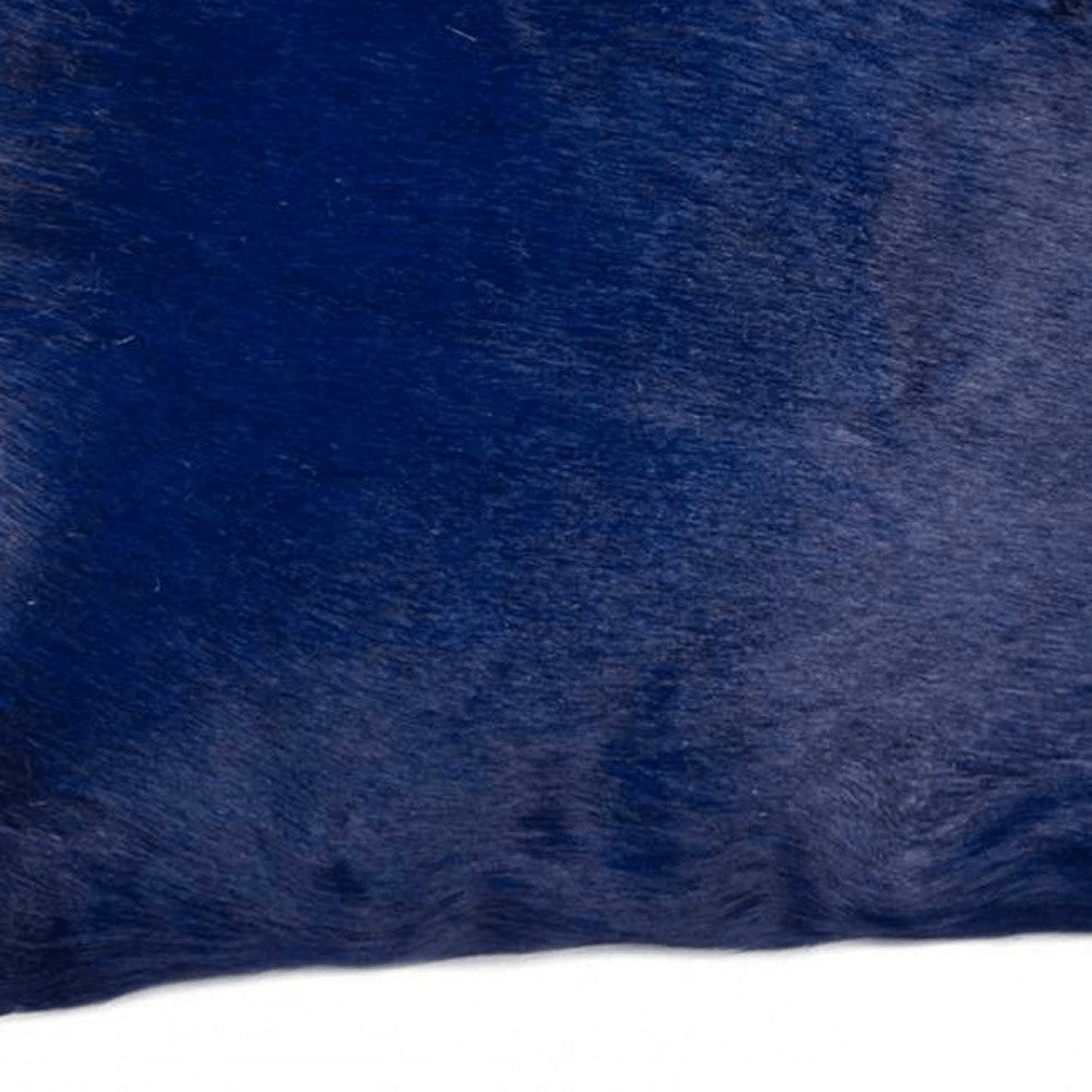 12" X 20" Navy Cowhide Throw Pillow — view 3