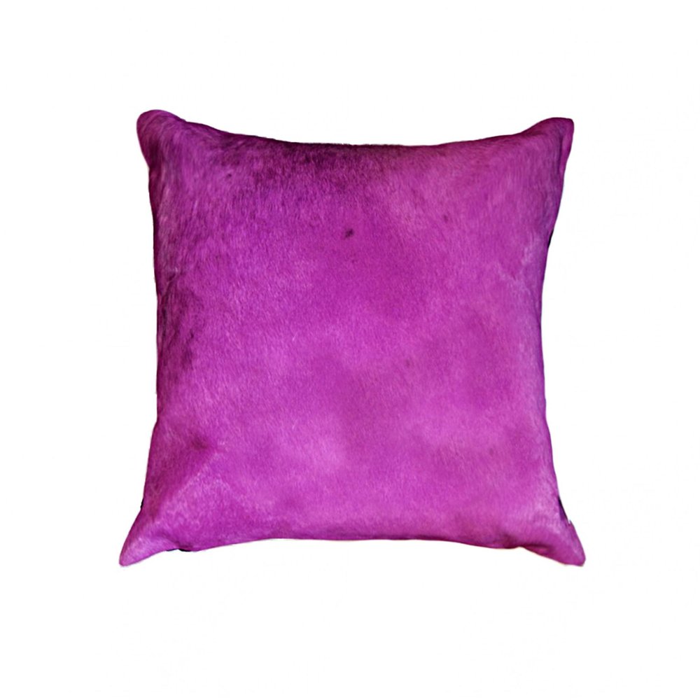 18" Purple Cowhide Cowhide Throw Pillow HomeRoots