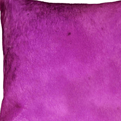 18" Purple Cowhide Cowhide Throw Pillow HomeRoots
