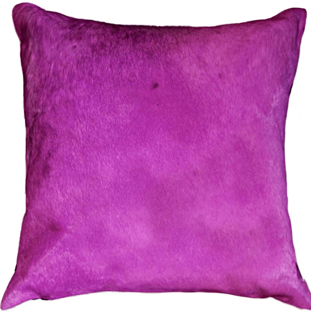 18" Purple Cowhide Cowhide Throw Pillow HomeRoots
