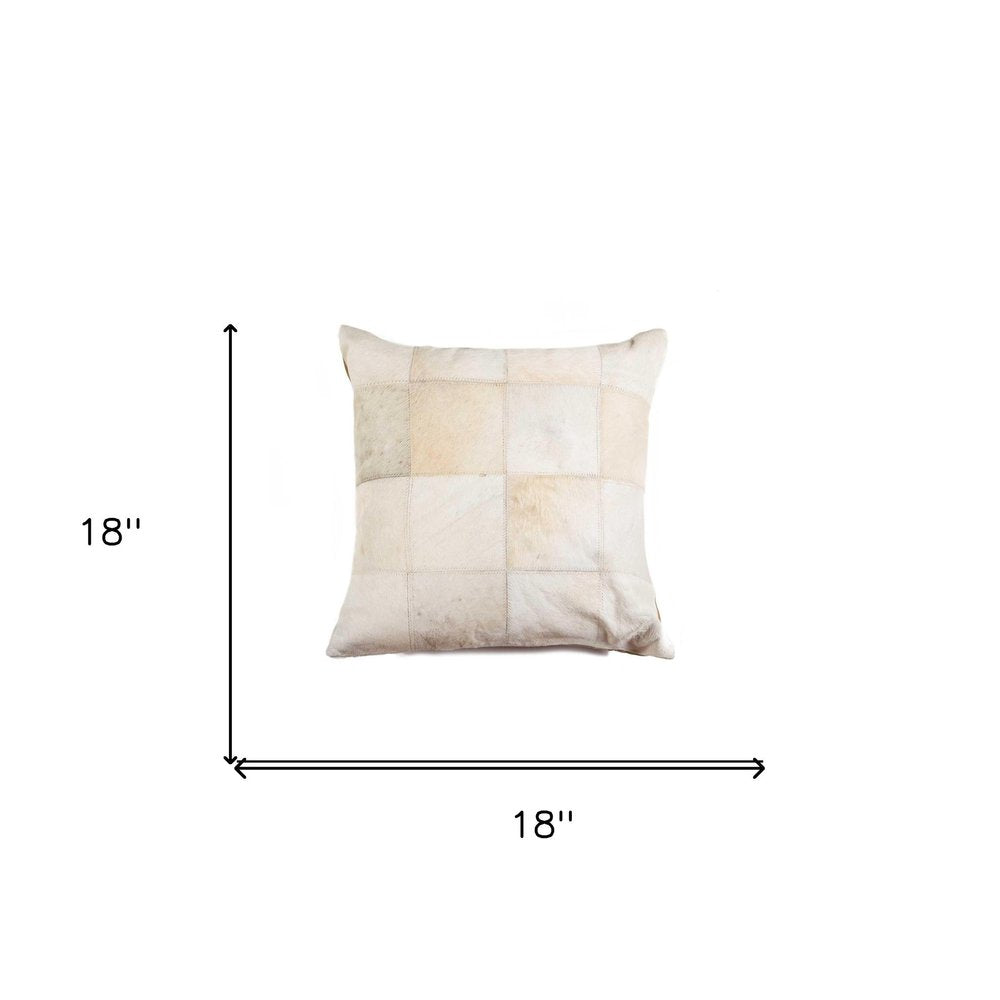 18" Natural Cowhide Throw Pillow HomeRoots