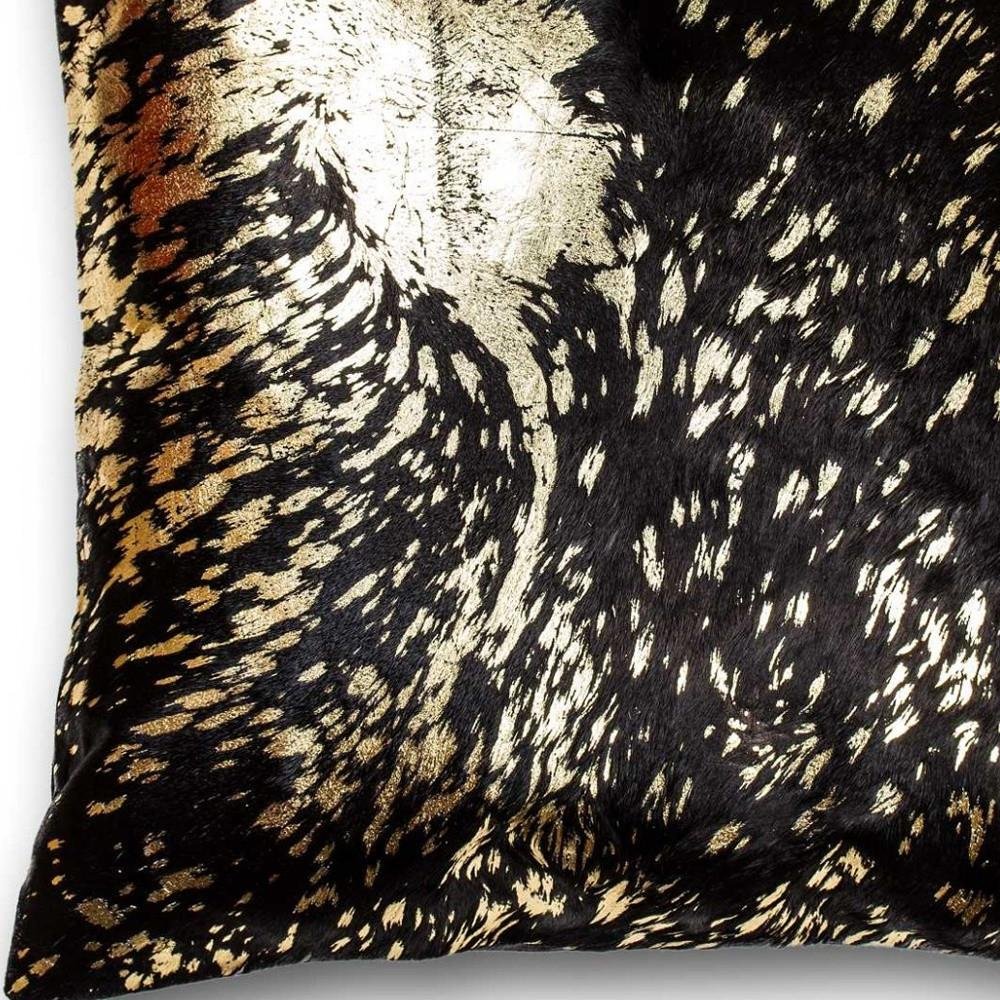 Chocolate And Gold Torino Kobe Cowhide Pillow — view 4
