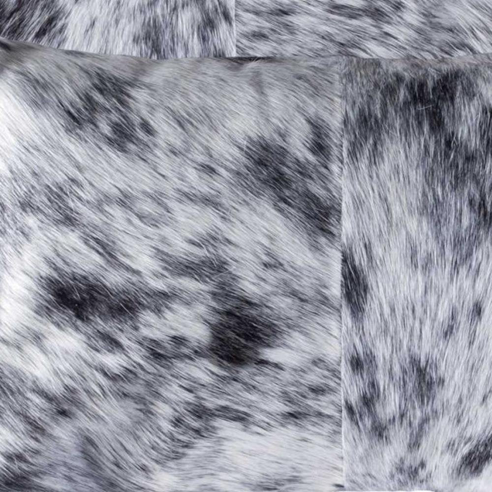 Set of Two 12" X 20" Black and White Cowhide Throw Pillow HomeRoots