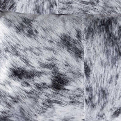 Set of Two 12" X 20" Black and White Cowhide Throw Pillow HomeRoots