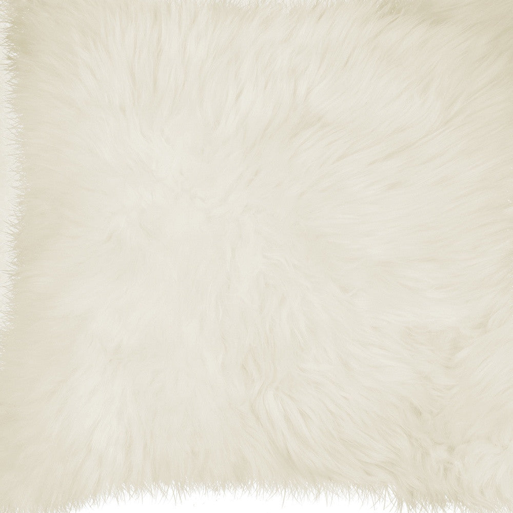 Set of Two 18" Natural Sheepskin Throw Pillows