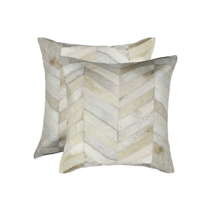 Set of Two Natural Cowhide Throw Pillow 5.0" (L) x 18.0" (W) x 18.0" (H)