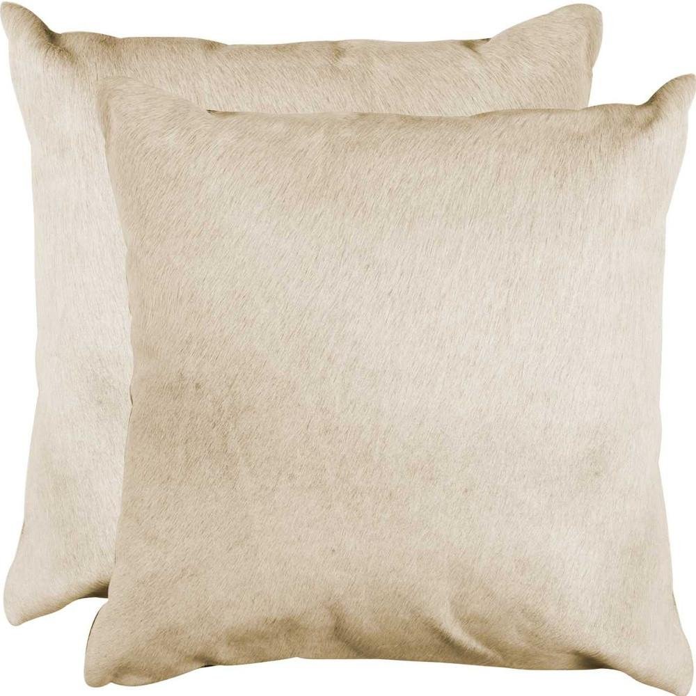 Set of Two Natural Cowhide Throw Pillow — view 3