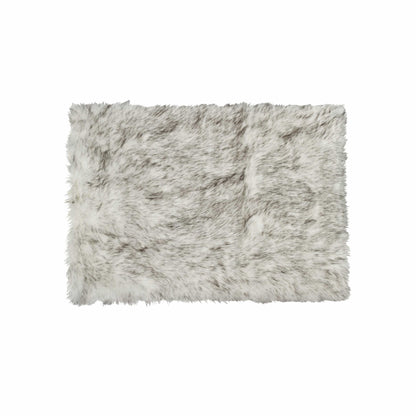 2' X 3' Gradient Gray and Ivory Faux Fur Flokati Style Area Rug - 45.0" (L) x 66.0" (W) x 0.4" (H)