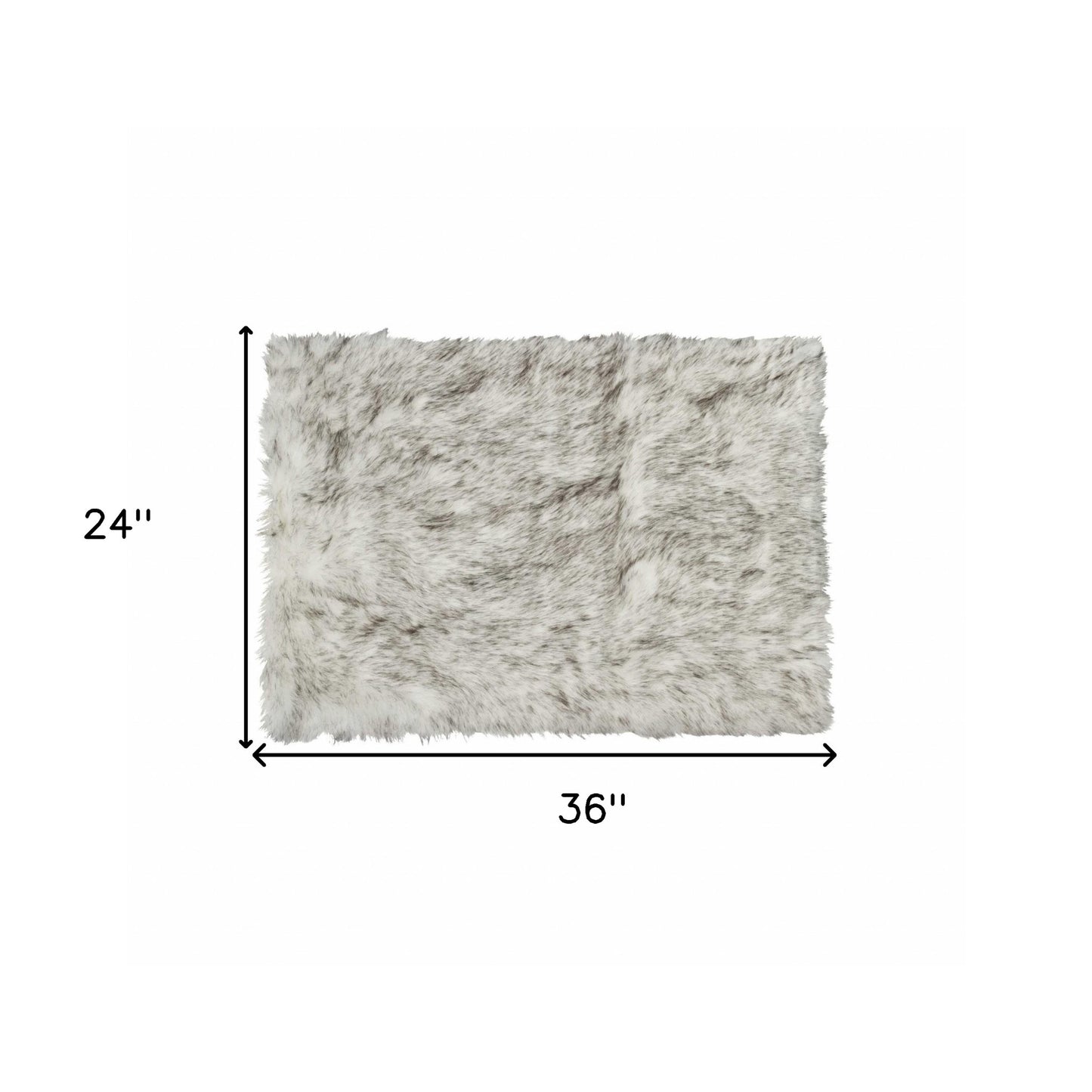 2' X 3' Gradient Gray and Ivory Faux Fur Flokati Style Area Rug - 45.0" (L) x 66.0" (W) x 0.4" (H)