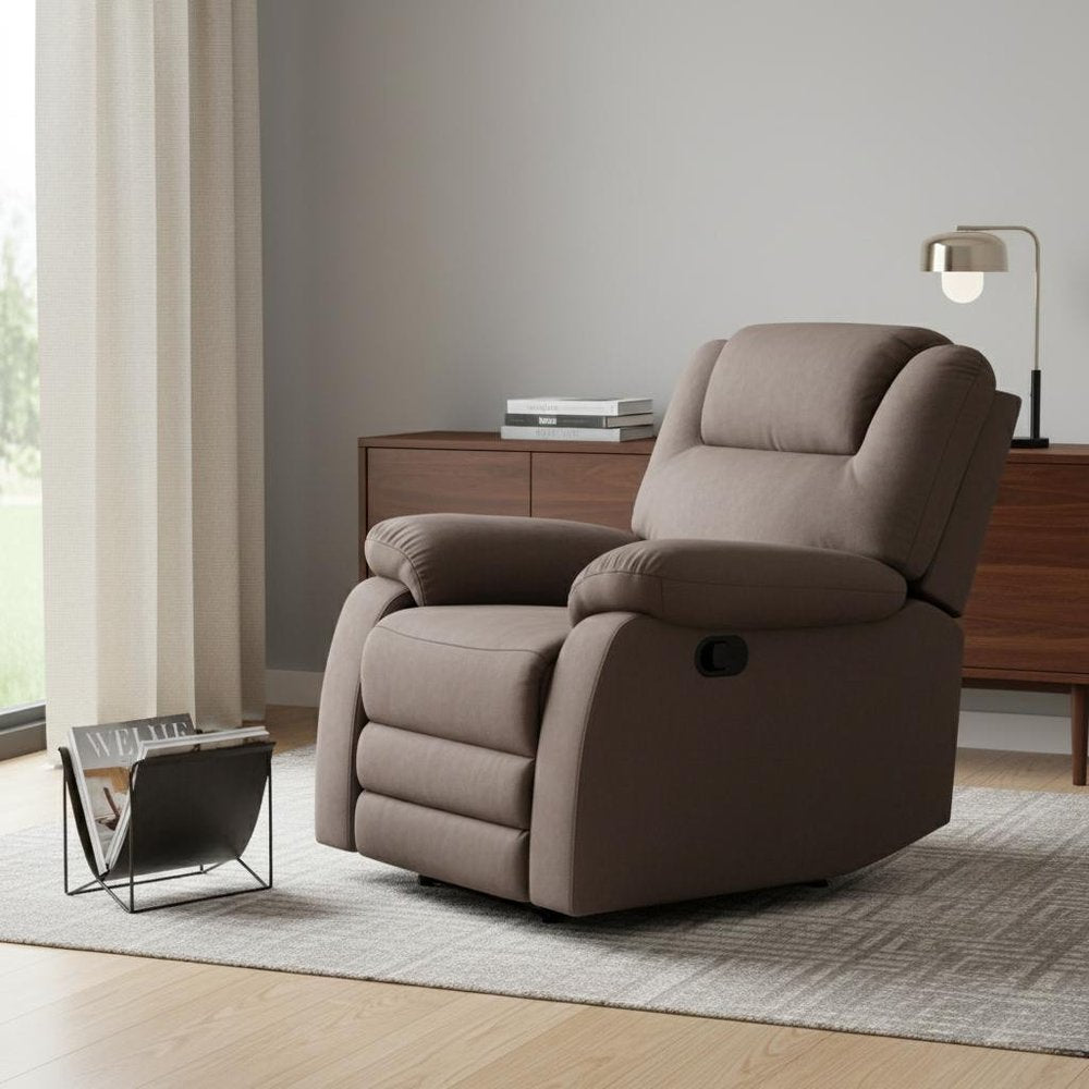 40" Contemporary Brown Fabric Chair HomeRoots