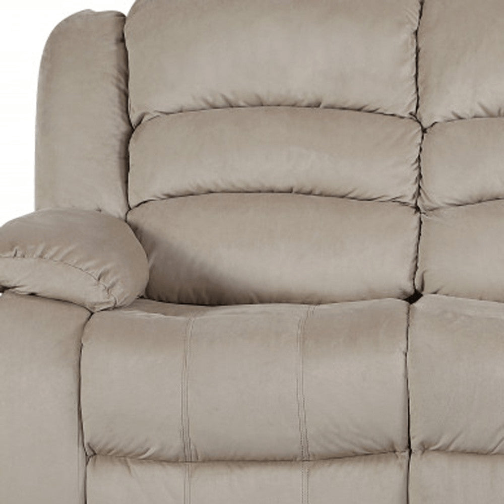 40" Contemporary Beige Fabric Sofa HomeRoots