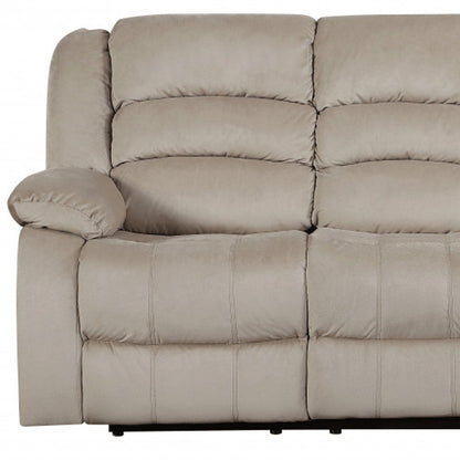 40" Contemporary Beige Fabric Sofa HomeRoots