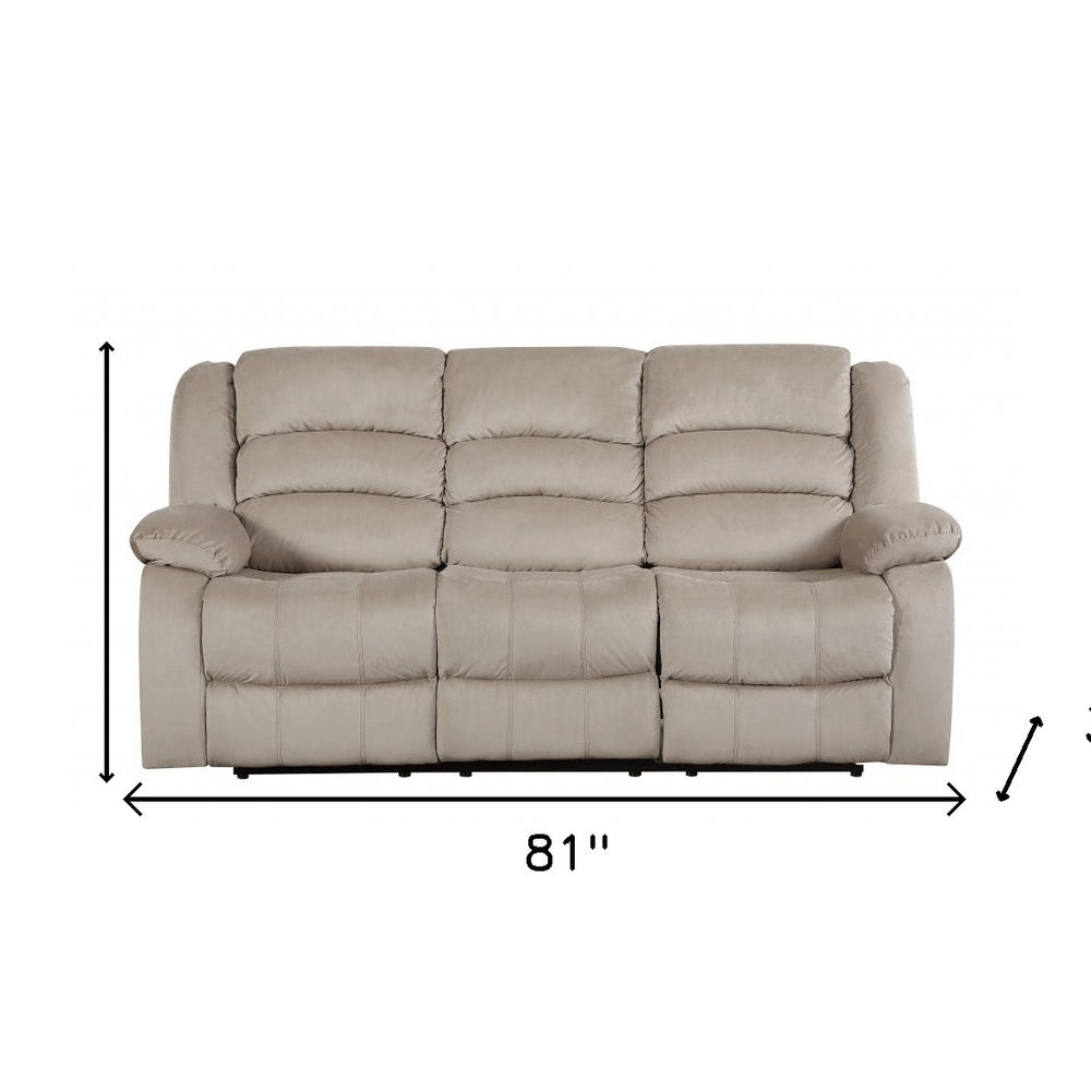 40" Contemporary Beige Fabric Sofa HomeRoots