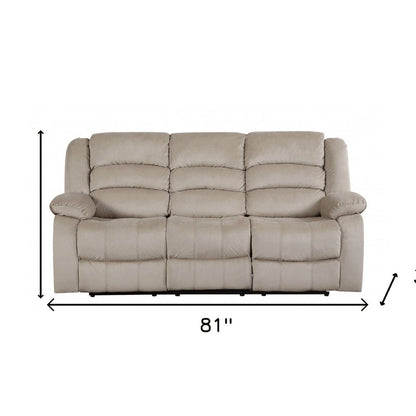 40" Contemporary Beige Fabric Sofa HomeRoots