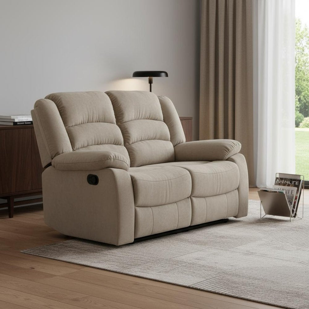40" Contemporary Beige Fabric Sofa HomeRoots