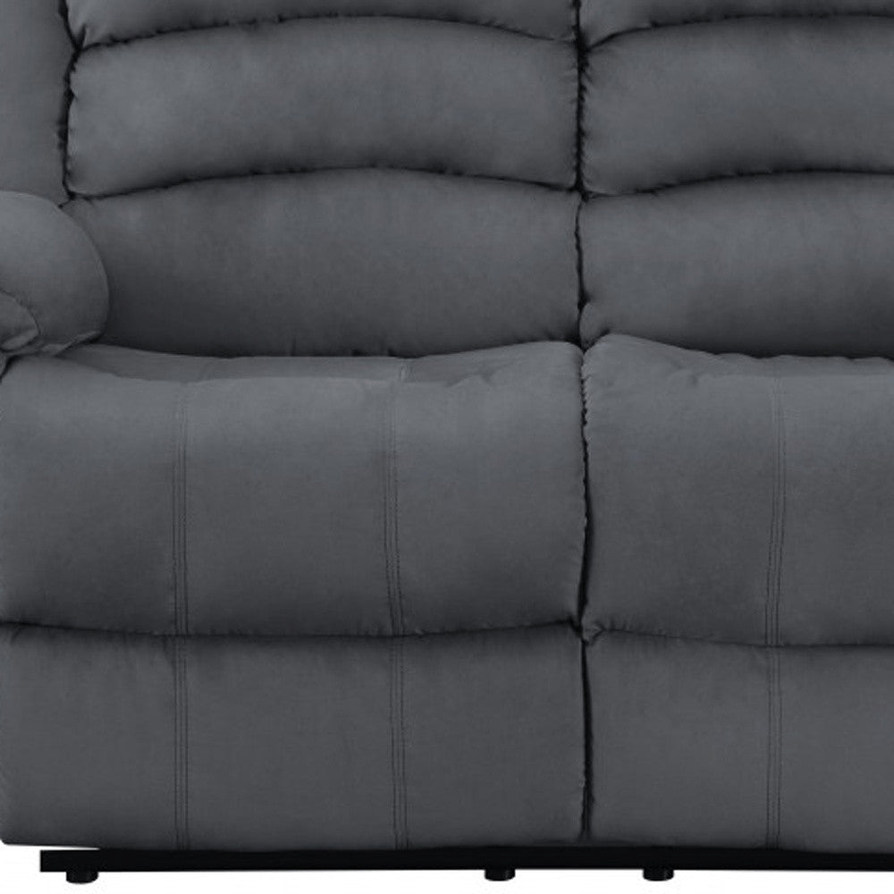 60" Gray Microfiber Manual Reclining Loveseat HomeRoots