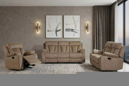 Three Piece Indoor Beige Microsuede Six Person Seating Set HomeRoots
