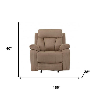 Three Piece Indoor Beige Microsuede Six Person Seating Set HomeRoots