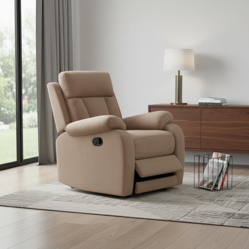 40" Modern Beige Fabric Chair HomeRoots