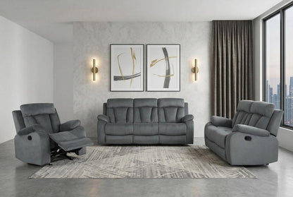 Three Piece Indoor Gray Microsuede Six Person Seating Set HomeRoots