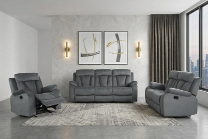 Three Piece Indoor Gray Microsuede Six Person Seating Set HomeRoots
