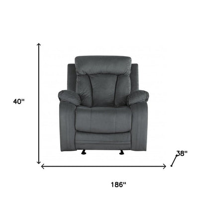 Three Piece Indoor Gray Microsuede Six Person Seating Set HomeRoots