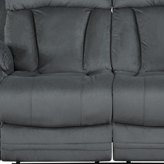 40" Modern Grey Fabric Loveseat HomeRoots