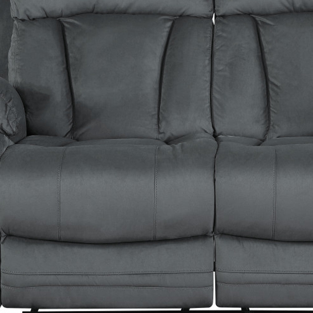 40" Modern Grey Fabric Loveseat HomeRoots