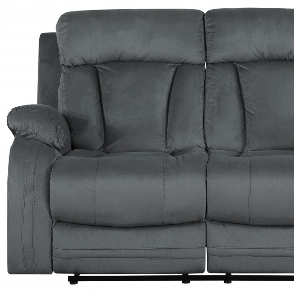 40" Modern Grey Fabric Loveseat HomeRoots