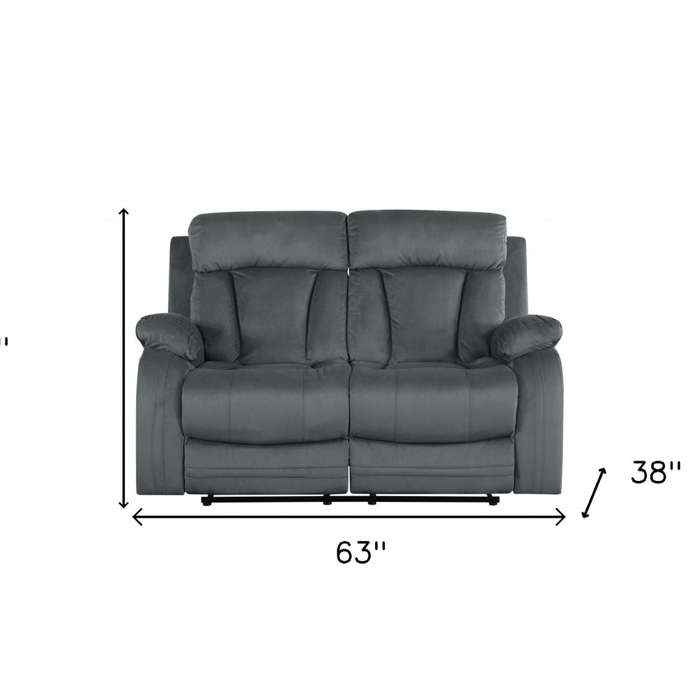 40" Modern Grey Fabric Loveseat HomeRoots