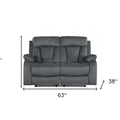 40" Modern Grey Fabric Loveseat HomeRoots