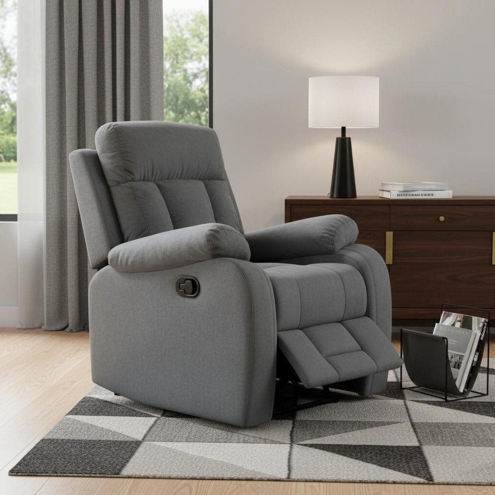 40" Modern Grey Fabric Loveseat HomeRoots