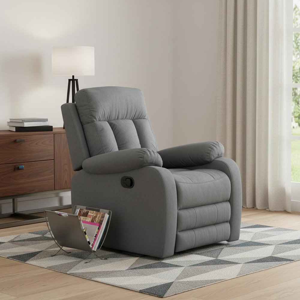40" Modern Grey Fabric Chair HomeRoots