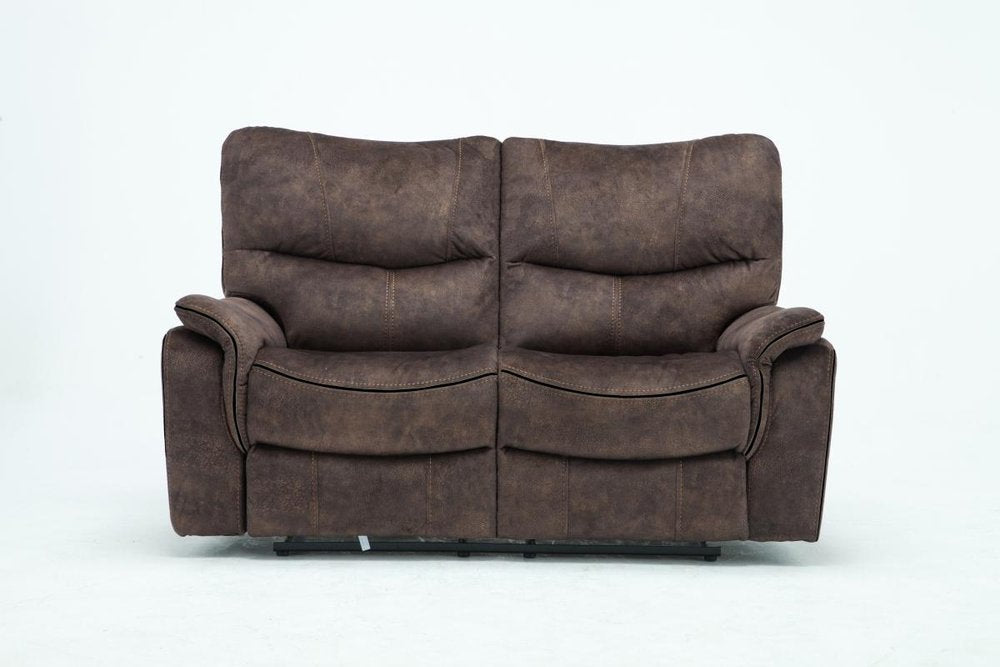 63" Dark Brown Microfiber Manual Reclining Love Seat HomeRoots