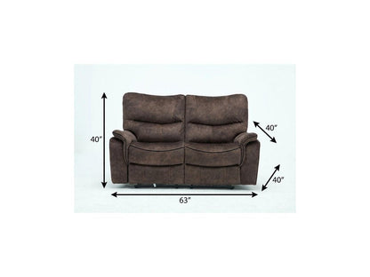 63" Dark Brown Microfiber Manual Reclining Love Seat HomeRoots