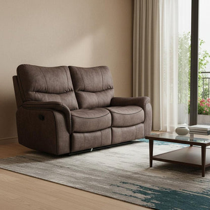 63" Dark Brown Microfiber Manual Reclining Love Seat HomeRoots