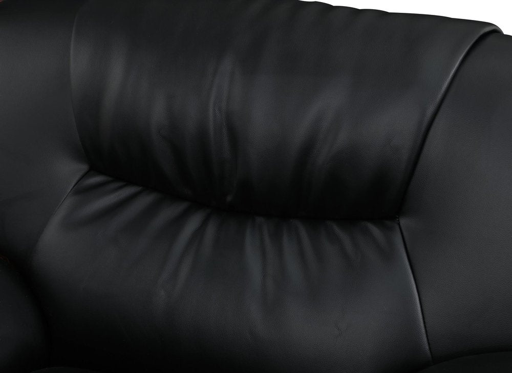 Two Piece Indoor Black Genuine Leather Five Person Seating Set HomeRoots