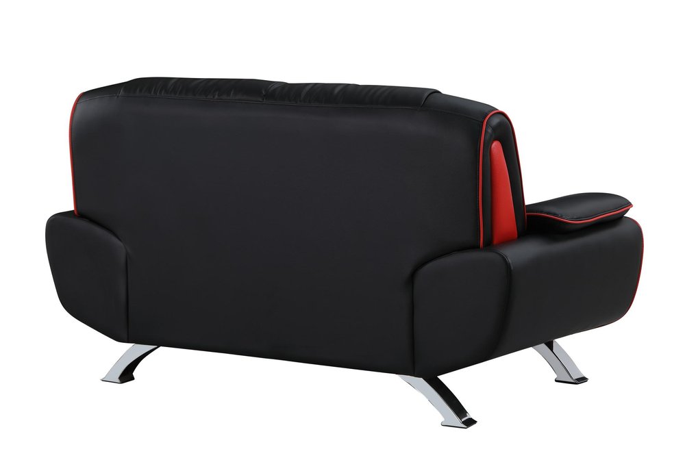 Two Piece Indoor Black Genuine Leather Five Person Seating Set HomeRoots