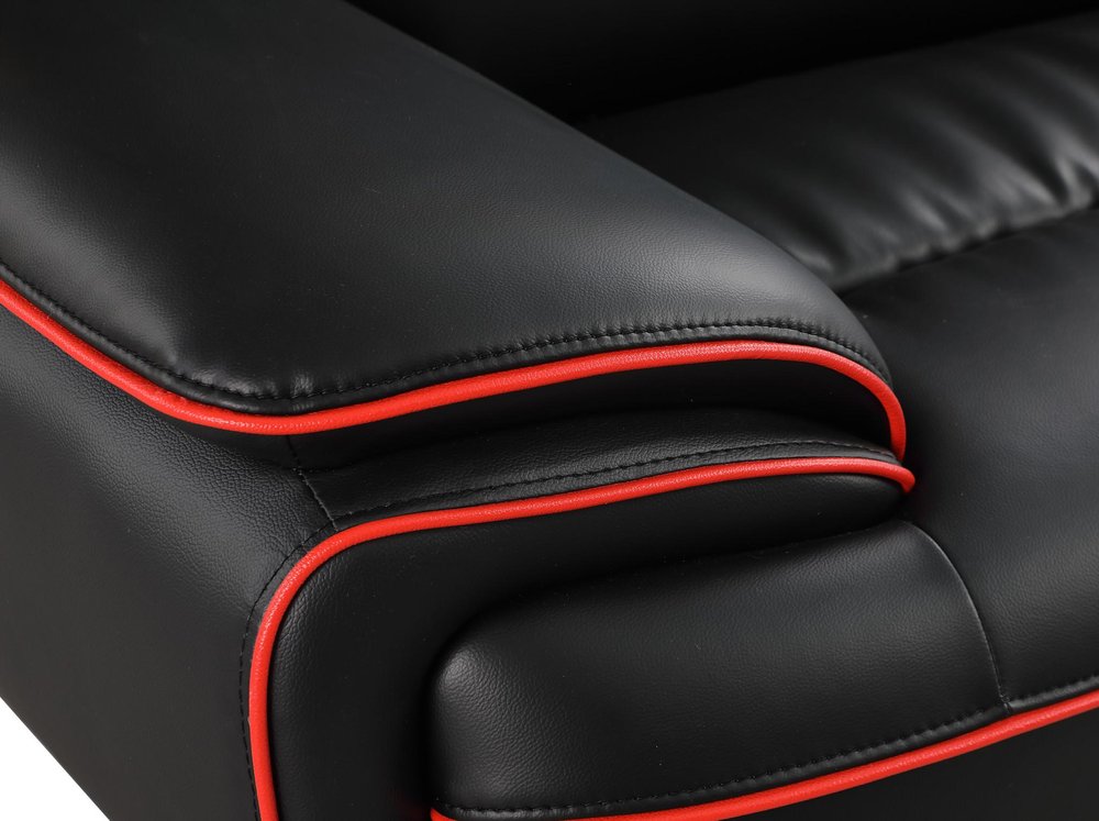 Two Piece Indoor Black Genuine Leather Five Person Seating Set HomeRoots