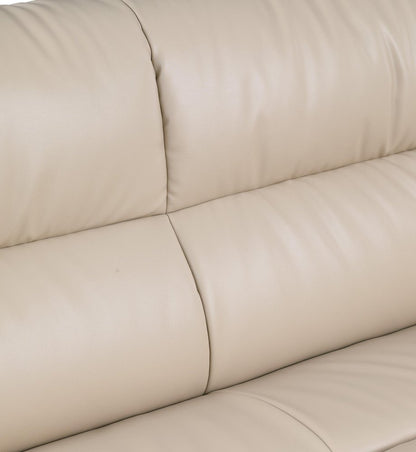 47" Beige And Silver Leather Match Club Chair HomeRoots